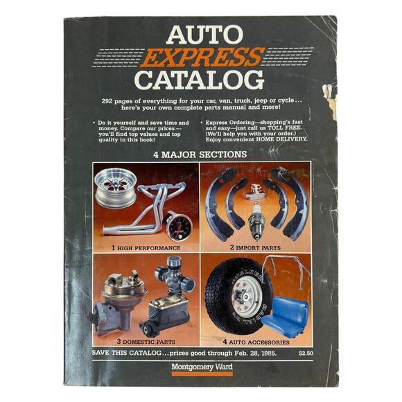 VTG 1984 Montgomery Ward Auto Express Catalog Softcover Magazine Car Mechanic - Picture 1 of 16